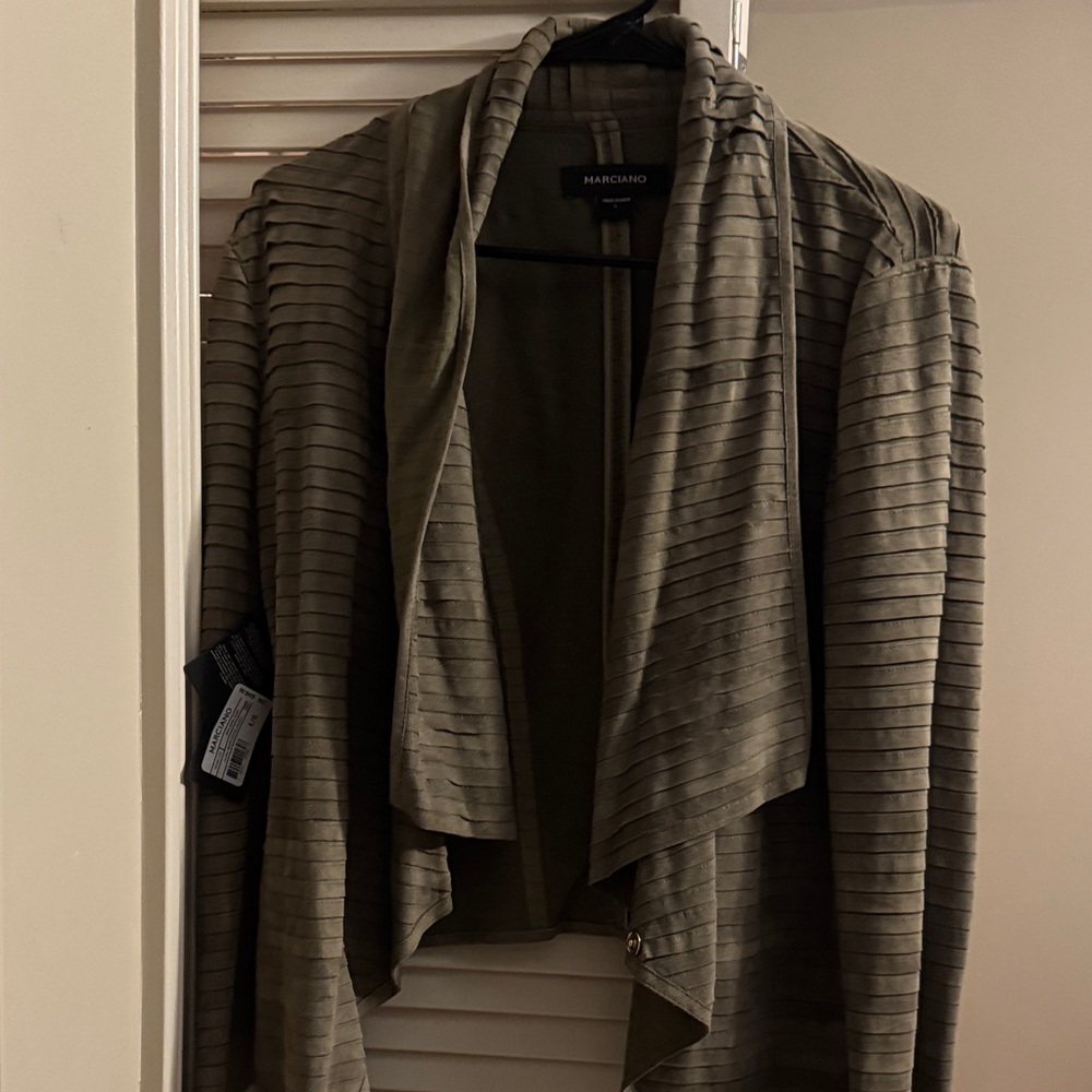 Marciano Striped Olive Cardigan